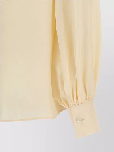 Valentino "toute La V" Silk Jacquard Shirt In Neutral