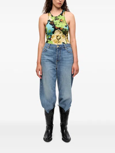 Ganni Women's Printed Bodysuit | Size 36 | T4134