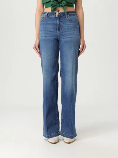 Liu •jo Liu Jo Wide-leg Denim Trousers With Classic Blue Wash In Blue