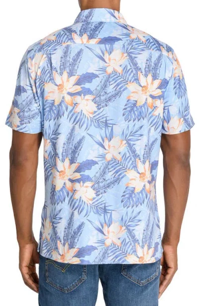 Construct Floral Print Short Sleeve Shirt In Blue