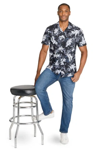 Construct Floral Print Short Sleeve Shirt In Brown