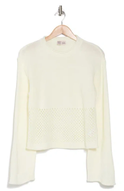 Love By Design Apollo Open Knit Pullover In Neutral