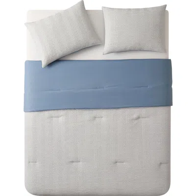 Vcny Home Herringbone Microfiber Reversible Comforter & Sham Set