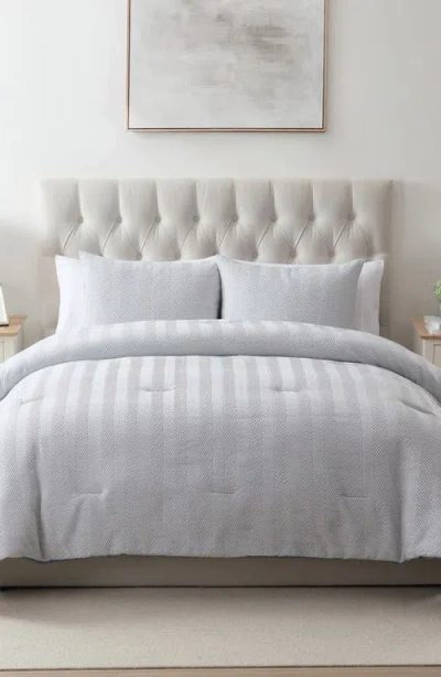 Vcny Home Herringbone Microfiber Reversible Comforter & Sham Set