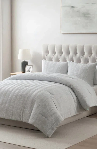 Vcny Home Herringbone Microfiber Reversible Comforter & Sham Set