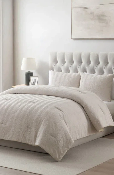 Vcny Home Herringbone Microfiber Reversible Comforter & Sham Set