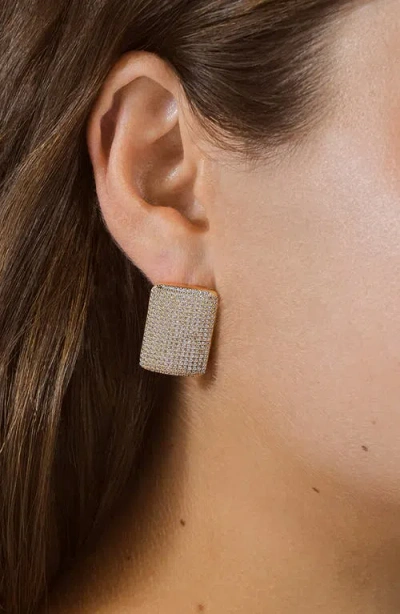 Sterling Forever Beignet Cubic Zirconia Stud Earrings In Gold