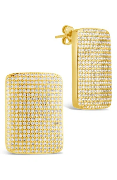 Sterling Forever Beignet Cubic Zirconia Stud Earrings In Gold