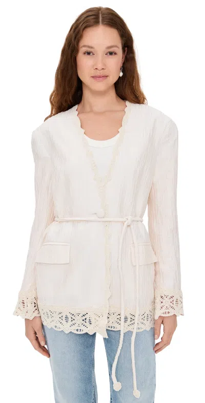 Sabina Musayev Halter Jacket Ivory In White