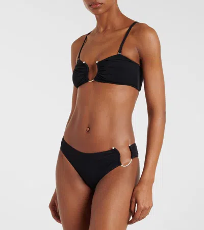 Christopher Esber Embellished Cutout Bikini Bottoms In Black