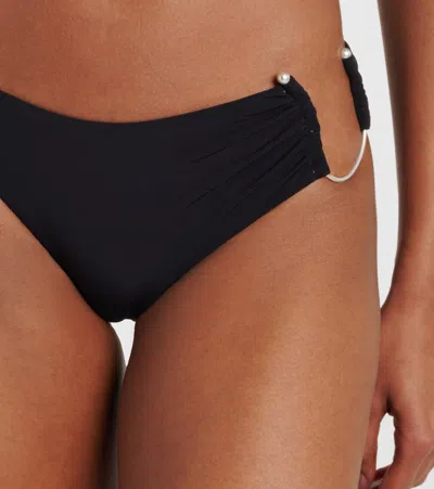 Christopher Esber Embellished Cutout Bikini Bottoms In Black