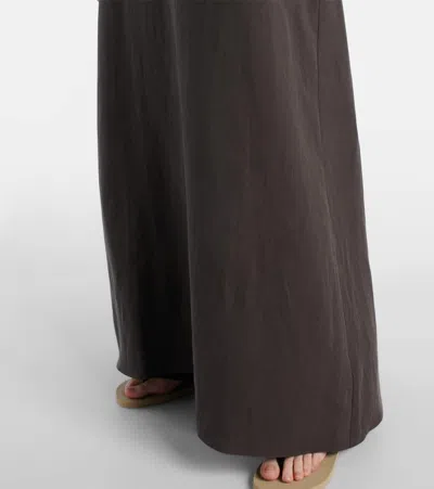 The Row Millen Silk And Linen Kaftan In Brown