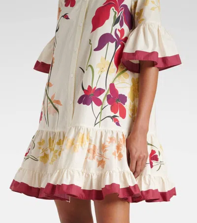 CHOUX花卉棉质府绸衬衫式连衣裙