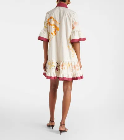 CHOUX花卉棉质府绸衬衫式连衣裙