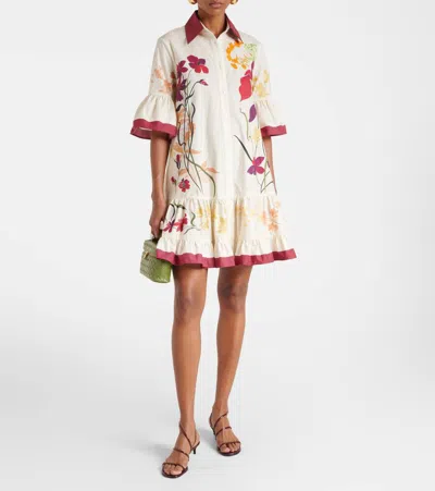 CHOUX花卉棉质府绸衬衫式连衣裙