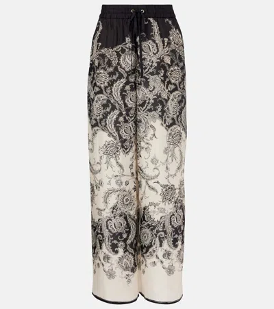 Zimmermann Pantalone Rhiannon In Seta Stampata  Donna