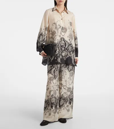 Zimmermann Pantalone Rhiannon In Seta Stampata  Donna