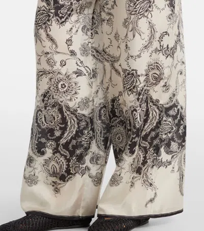 Zimmermann Pantalone Rhiannon In Seta Stampata  Donna