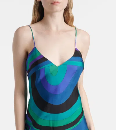 Pucci Long Dress With Cape Detail And Draped Sleeves