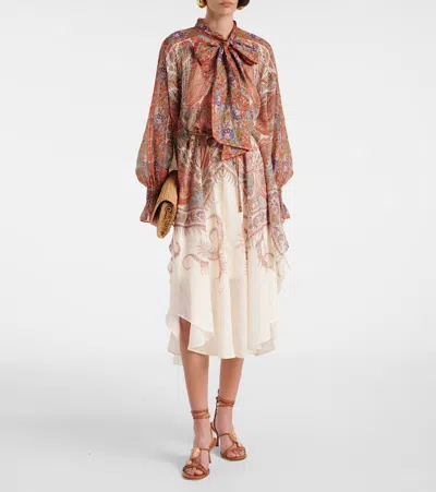 Zimmermann Layered Multicolour Dress With Paisley Patterns