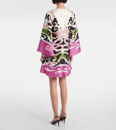 La Doublej Magnifico Printed Silk Twill Minidress In Multi