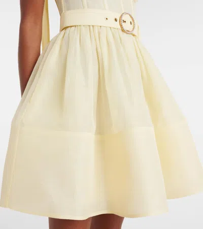 Zimmermann Dawning Linen And Silk Minidress In Yellow