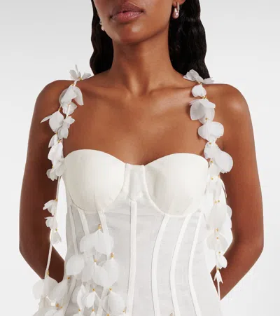 Zimmermann Dawning Linen And Silk Gown In White