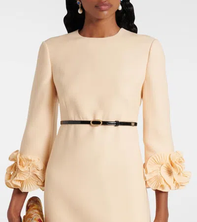 Valentino Garavani Vlogo Embellished Leather Belt In Black