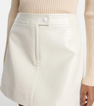 REEDITION人造皮革迷你半身裙