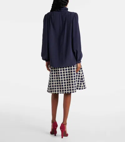Valentino Crepe De Chine Shirt In Blue