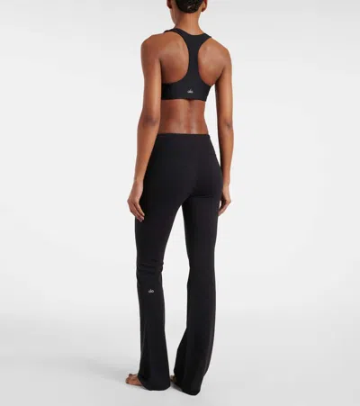 Alo Yoga Tie-dye Bell-bottom Track Pants In Black