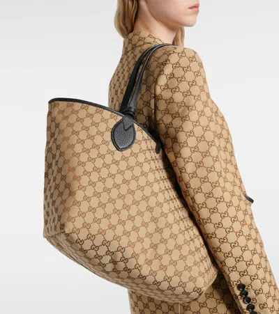 Gucci Borsa Shopping Reversibile In Pelle Nera  Donna