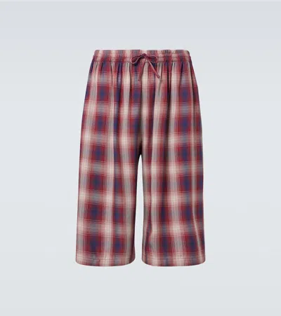 Acne Studios Checked Shorts In Red