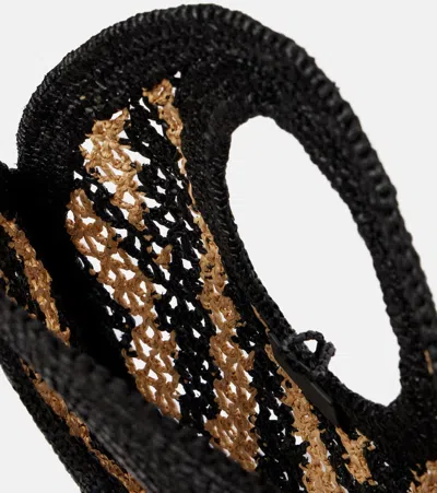 Jacquemus The Spiaggia Small Round Bag In Ivory Black In Black