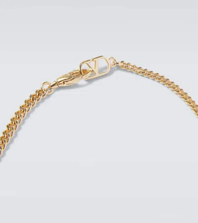 Valentino Garavani Multicolor Nylon And Metal Le Chat De La Maison Necklace In Gold