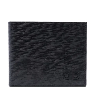 Ferragamo Black Gancini Coin Pocket Wallet
