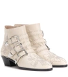 Chloé Susanna Studded Leather Ankle Boots In Eatural Leige