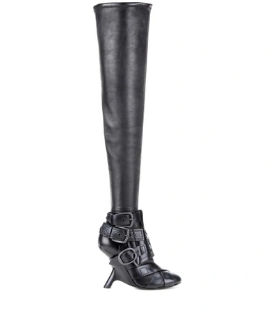 Shop Tom Ford Thigh-high Buckle Boots In Black