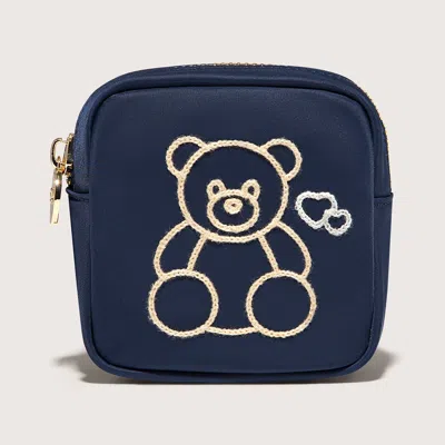 Stoney Clover Lane Mini Embroidered Bear Pouch
