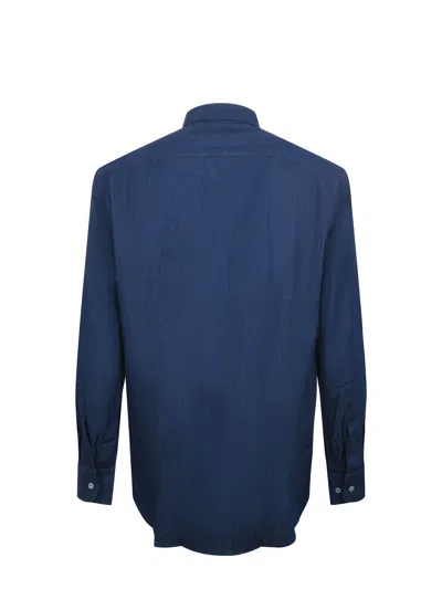 Etro Paisley Washed Denim Shirt In Blue