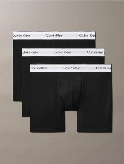 Calvin Klein Modern Air Active 3 Pack Long Boxer Briefs In Black