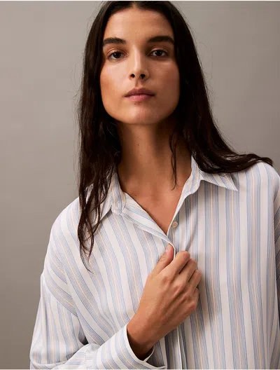 Calvin Klein Women's Relaxed Viscose Button Down Shirt