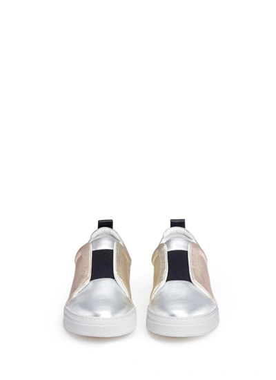 Shop Pierre Hardy 'slider' Metallic Leather Slip-on Sneakers