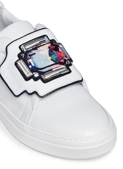 Shop Pierre Hardy 'slider Mega Gem' Appliqué Leather Sneakers
