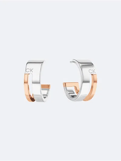 Calvin Klein Gold-plated Stainless Steel Geometric Small C-hoop Earrings, 0.78"