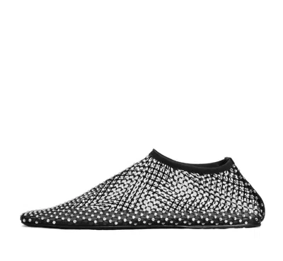 Christopher Esber Minette Crystal Mesh Ballet Flats In Black Nylon In Black