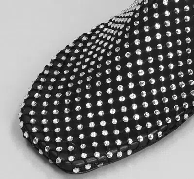 Christopher Esber Minette Crystal Mesh Ballet Flats In Black Nylon In Black