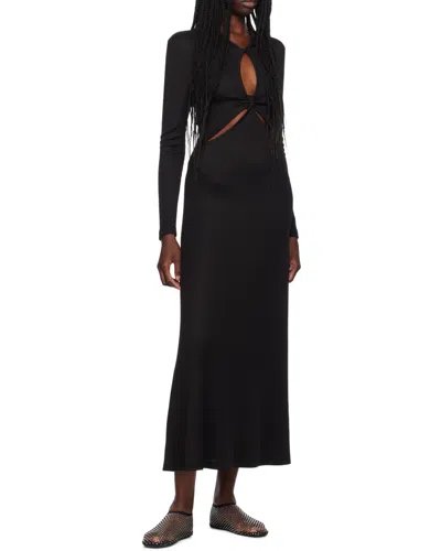 Christopher Esber Minette Crystal Mesh Ballet Flats In Black Nylon In Black