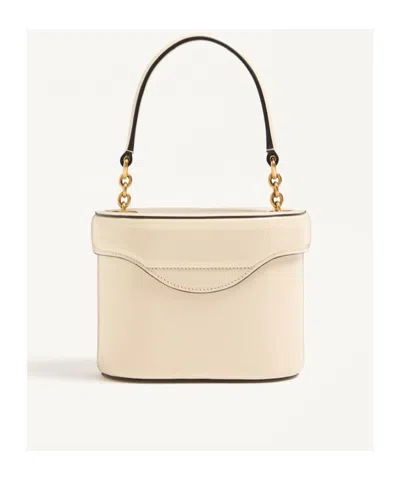 Valentino Garavani Ivory Leather Vlogo Signature Bucket Bag In Neutral
