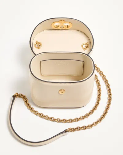 Valentino Garavani Ivory Leather Vlogo Signature Bucket Bag In Neutral